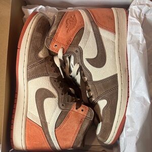 Nike Women's Sneakers in Brown, Cream, and Orange